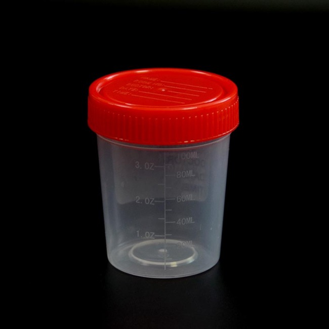 Red Cap 120ml Urine Collection Cups